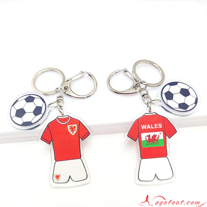 Nouveau Porte-clés Foot Coupe Du Monde 2022 Pays de Galles Rouge