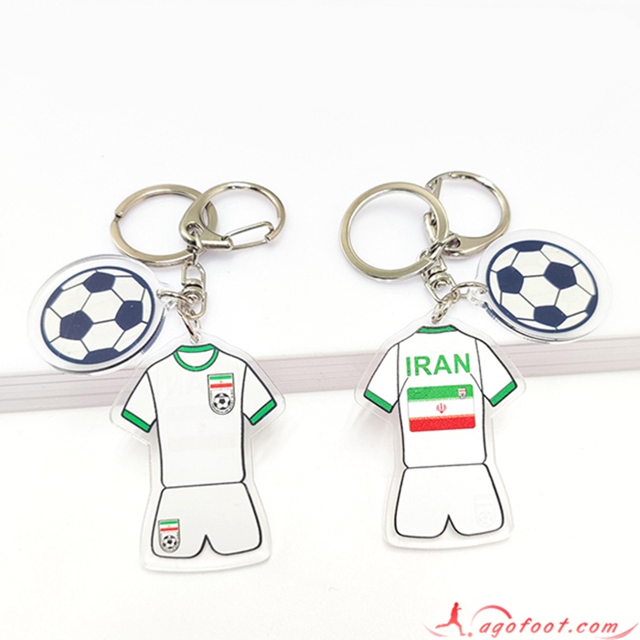 Nouveau Porte-clés Foot Coupe Du Monde 2022 L'Iran Blanc