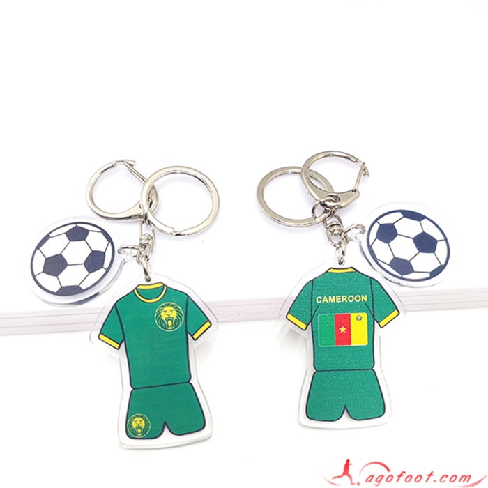 Nouveau Porte-clés Foot Coupe Du Monde 2022 Cameroun Vert