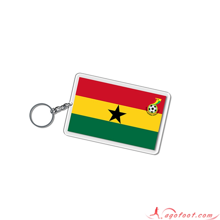 Nouveau Porte-clés Carré Coupe Du Monde 2022 Ghana Rouge/Jaune/Vert