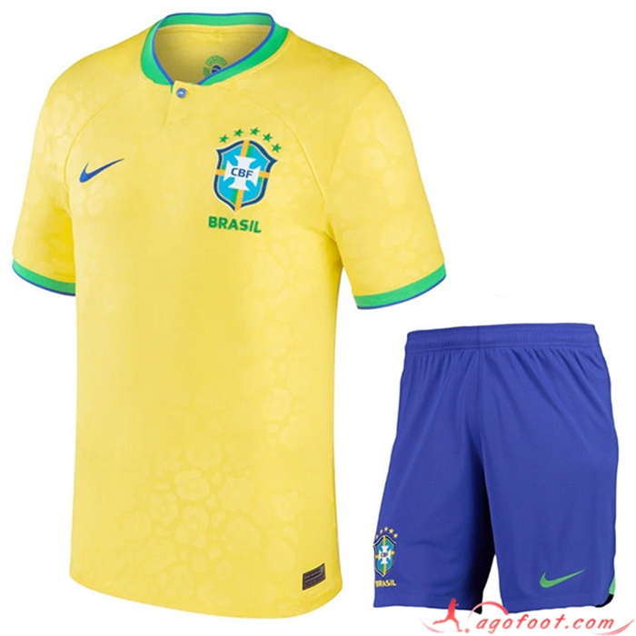 Maillot de Foot Bresil Enfant Domicile Coupe Du Monde 2022