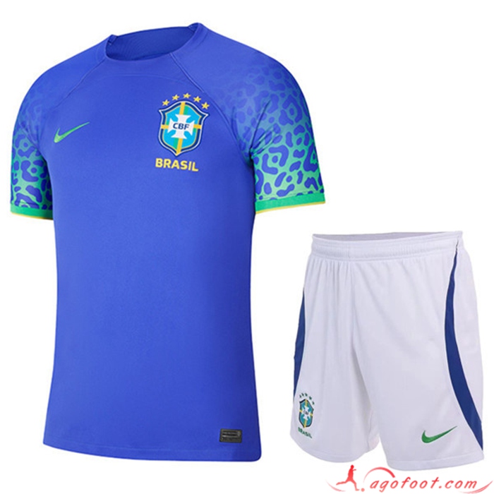 Maillot de Foot Bresil Enfant Exterieur Coupe Du Monde 2022