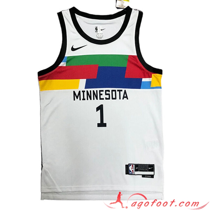 Maillot Minnesota Timberwolves (EDWARDS #1) 2022/23 Blanc