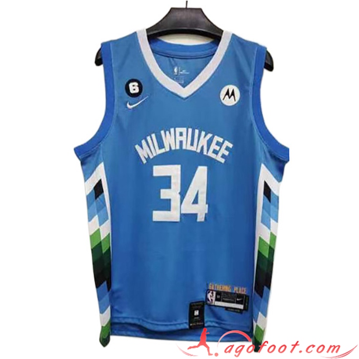 Maillot Milwaukee Bucks (ANTETOKOUNMPO #34) 2022/23 Bleu