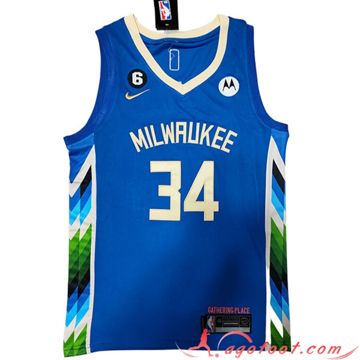 Maillot Milwaukee Bucks (ANTETOKOUNMPO #34) 2022/23 Bleu