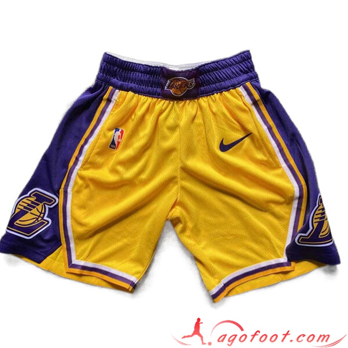 Shorts NBA Los Angeles Lakers Jaune/Pourpre