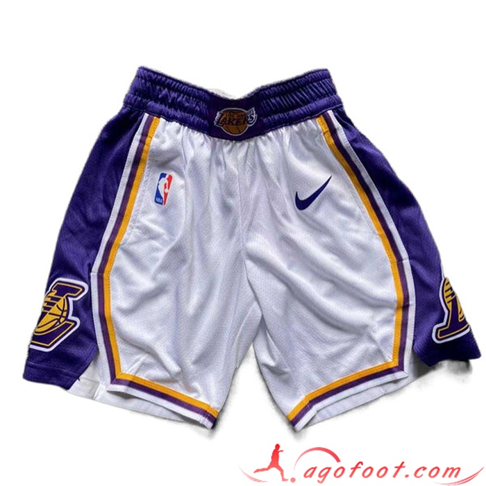 Shorts NBA Los Angeles Lakers Blanc/Pourpre