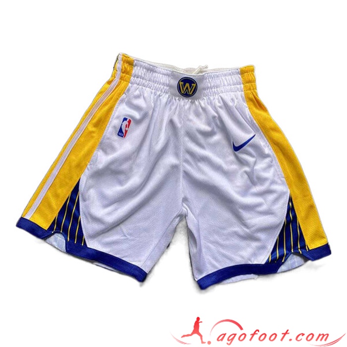 Shorts NBA Golden State Warriors Blanc/Jaune