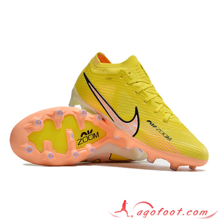 Nike Chaussures de Foot Air Zoom Mercurial Low Gang Vapor XV Elite AG Jaune