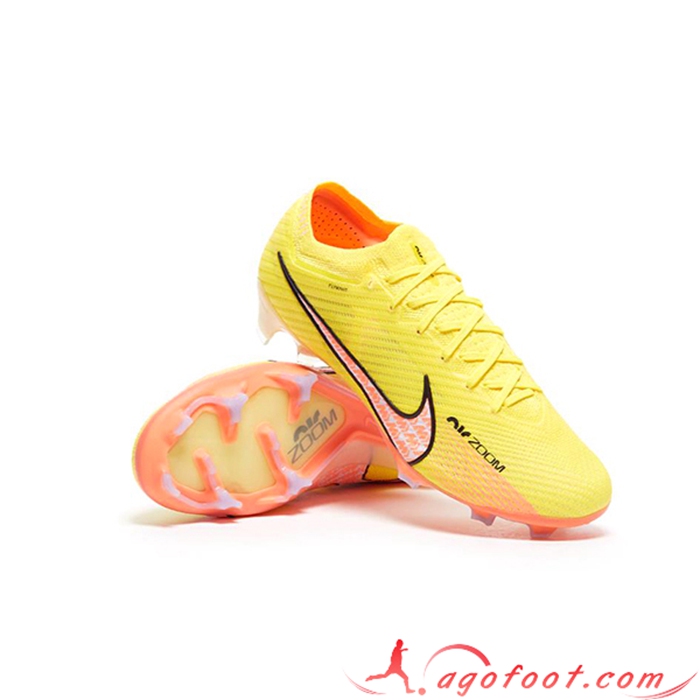 Nike Chaussures de Foot Air Zoom Mercurial Low Gang Vapor XV Elite FG Jaune