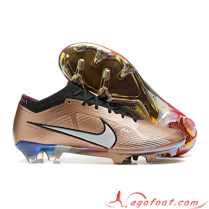 Nike Chaussures de Foot Air Zoom Mercurial Low Gang Vapor XV Elite FG Brune