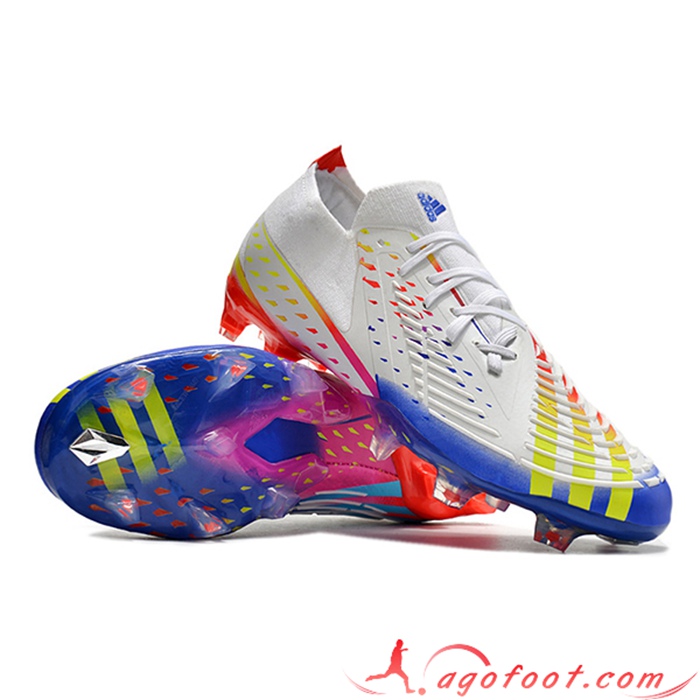 Adidas Chaussures de Foot Predator FIFA World Cup Qatar 2022 Edge+ FG Blanc -03