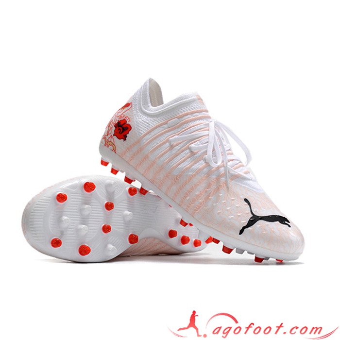 PUMA Chaussures de Foot Womens Future Z 1.4 Liberty MG Blanc/Rose