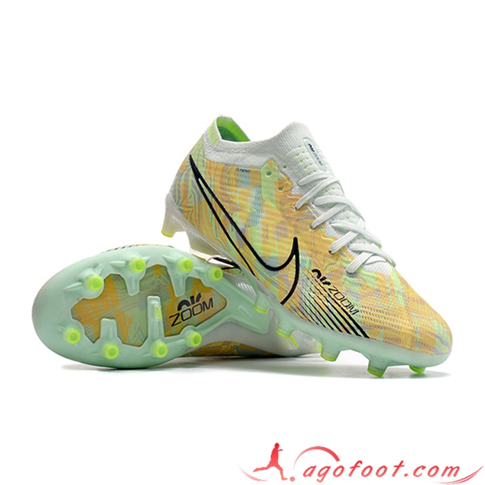 Nike Chaussures de Foot Air Zoom Mercurial Low Gang Vapor XV Elite AG Vert/Orange