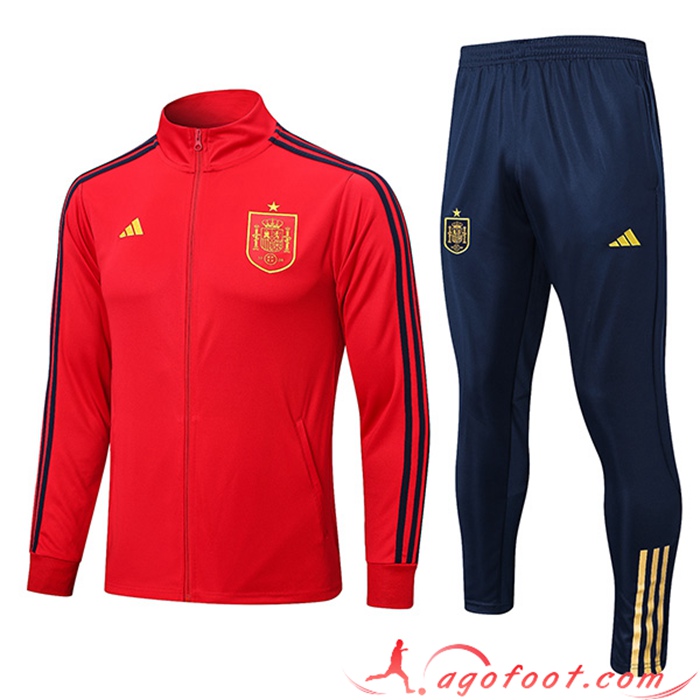 Ensemble Survetement de Foot - Veste Espagne Rouge 2022/2023