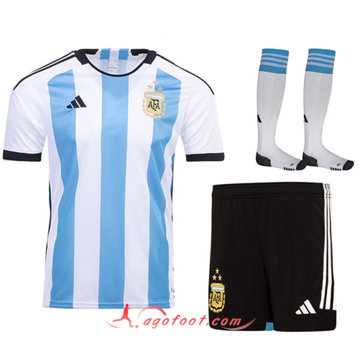 Ensemble Maillot Foot Argentine 3 Stars Domicile (Short + Chaussettes) 2022/2023