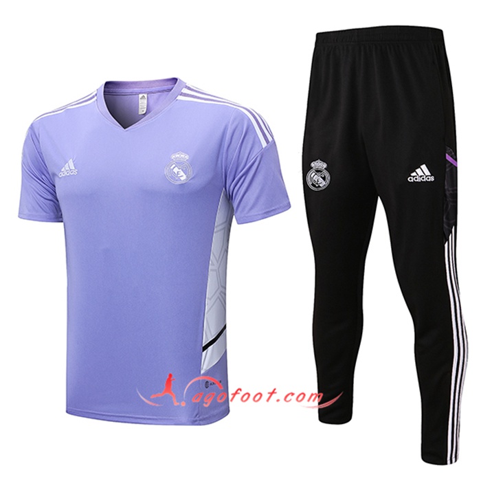 Ensemble Training T-Shirts + Pantalon Real Madrid Pourpre 2022/2023