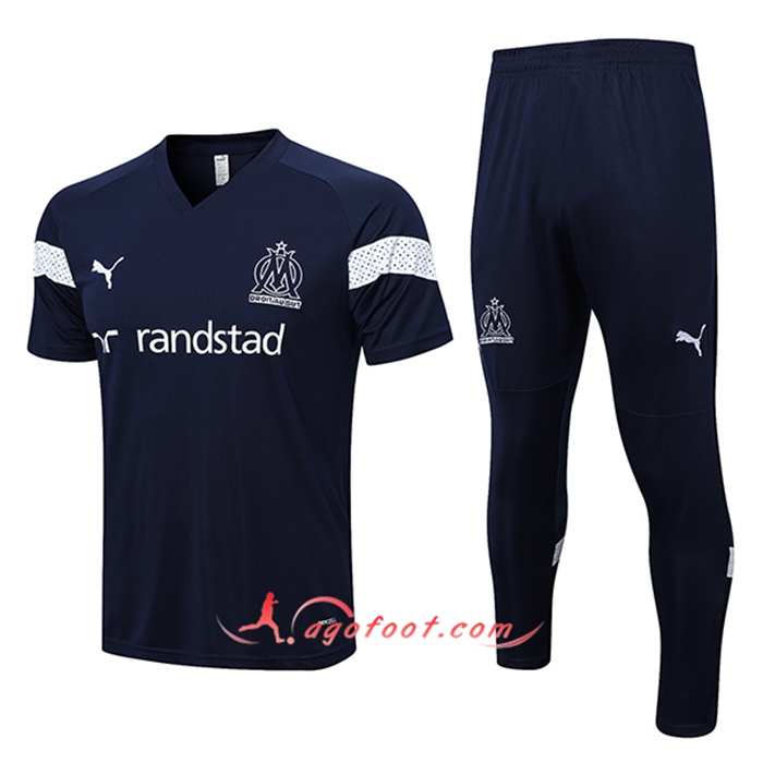 Ensemble Training T-Shirts + Pantalon Marseille Bleu Marine 2022/2023