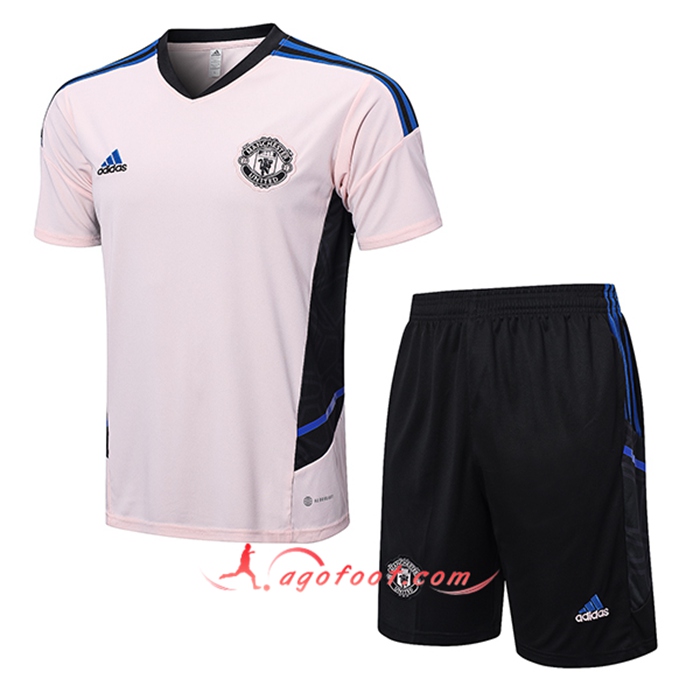 Ensemble Training T-Shirts + Shorts Manchester United Rose 2022/2023