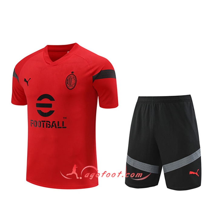 Ensemble Training T-Shirts + Shorts Milan AC Rouge 2022/2023