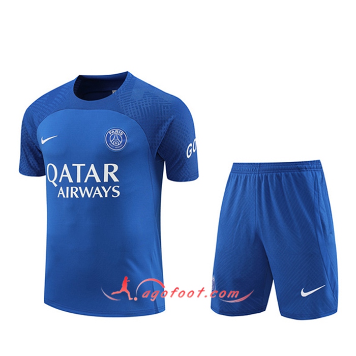 Ensemble Training T-Shirts + Shorts PSG Bleu 2022/2023