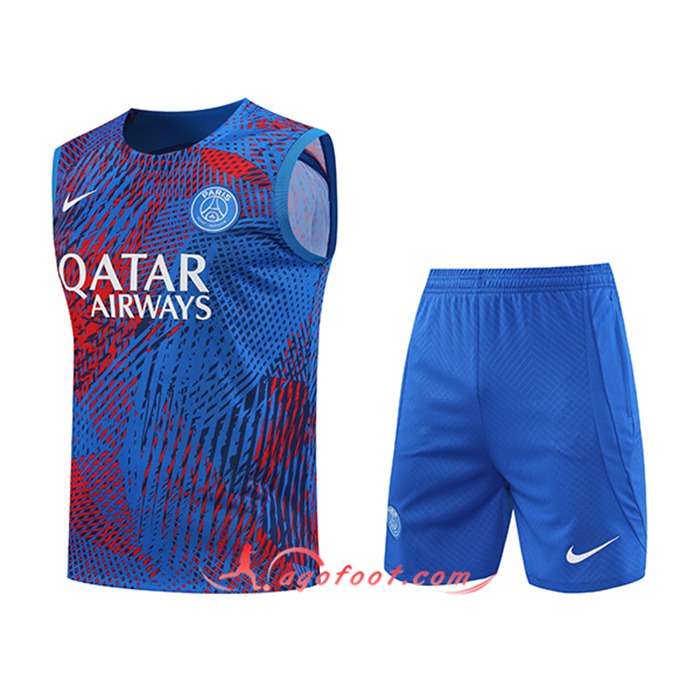 Ensemble Training Debardeur + Shorts PSG Rouge/Bleu 2022/2023