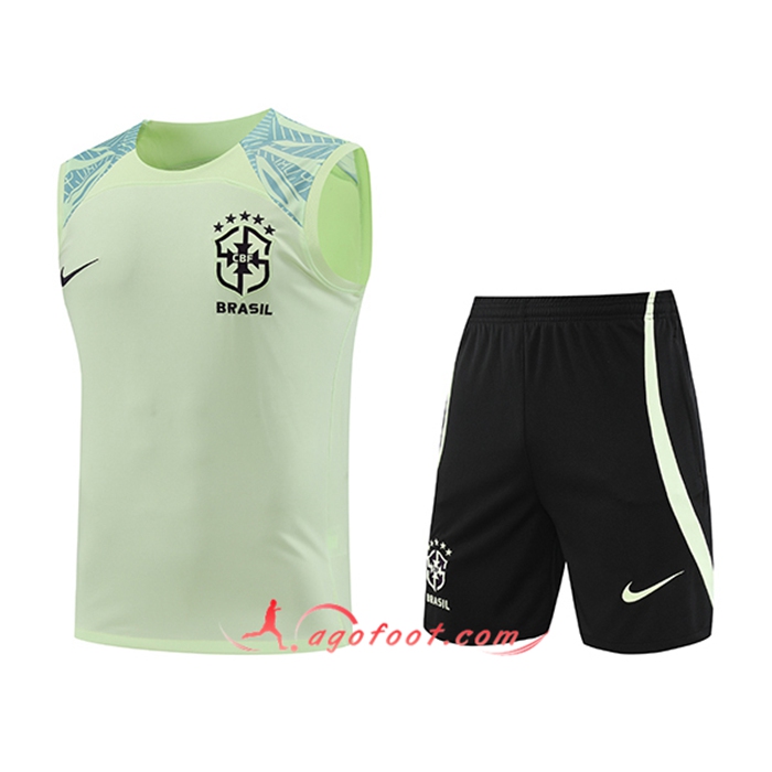 Ensemble Training Debardeur + Shorts Bresil Vert 2022/2023