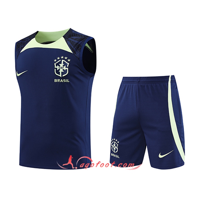 Ensemble Training Debardeur + Shorts Bresil Bleu Marine 2022/2023
