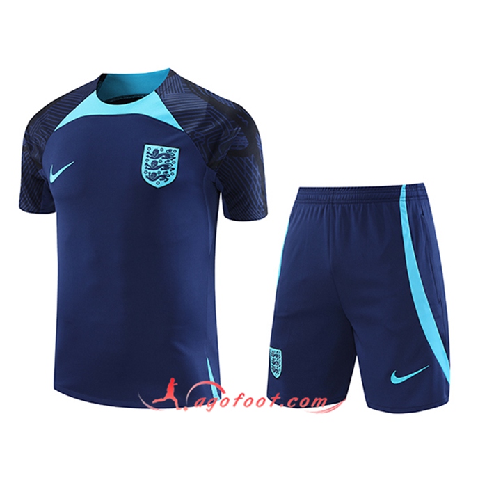 Ensemble Training T-Shirts + Shorts Angleterre Bleu Marine 2022/2023