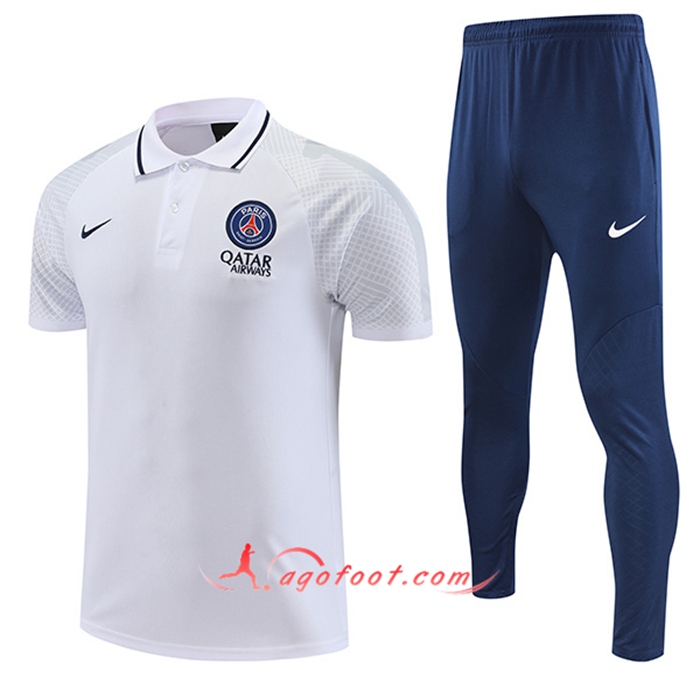 Ensemble Polo Foot PSG Blanc 2022/2023