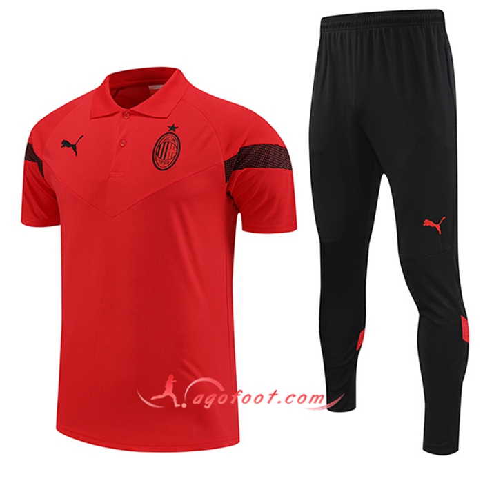 Ensemble Polo Milan AC Rouge 2022/2023