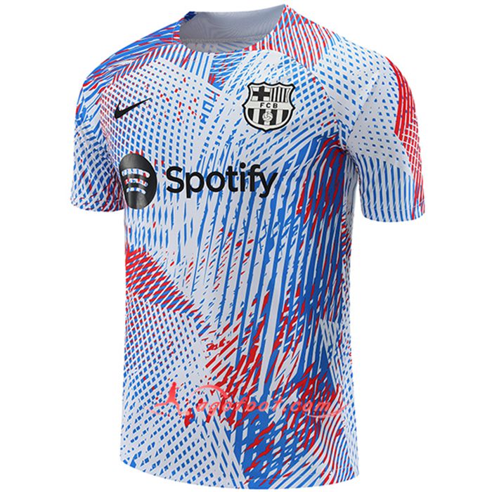 Training T-Shirts FC Barcelone Blanc/Rouge/Bleu 2022/2023