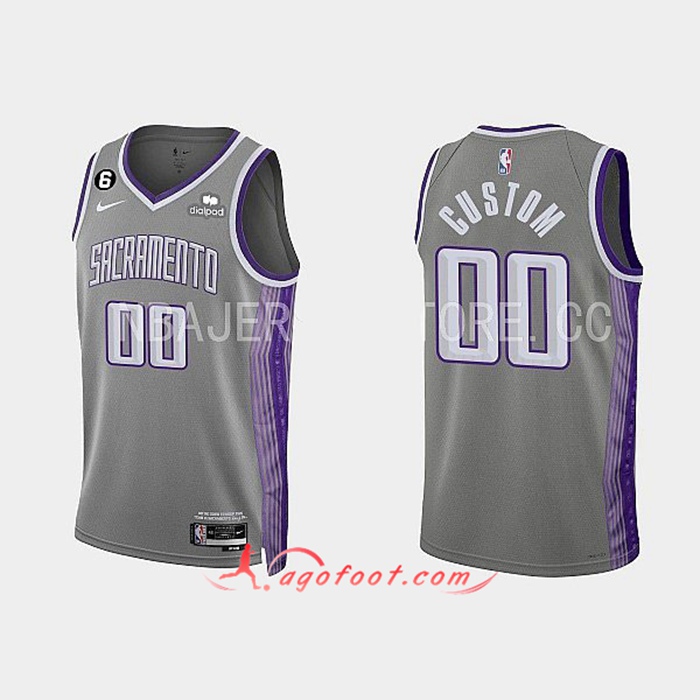 Maillot Sacramento Kings (GUSTOM #00) 2022/23 Gris