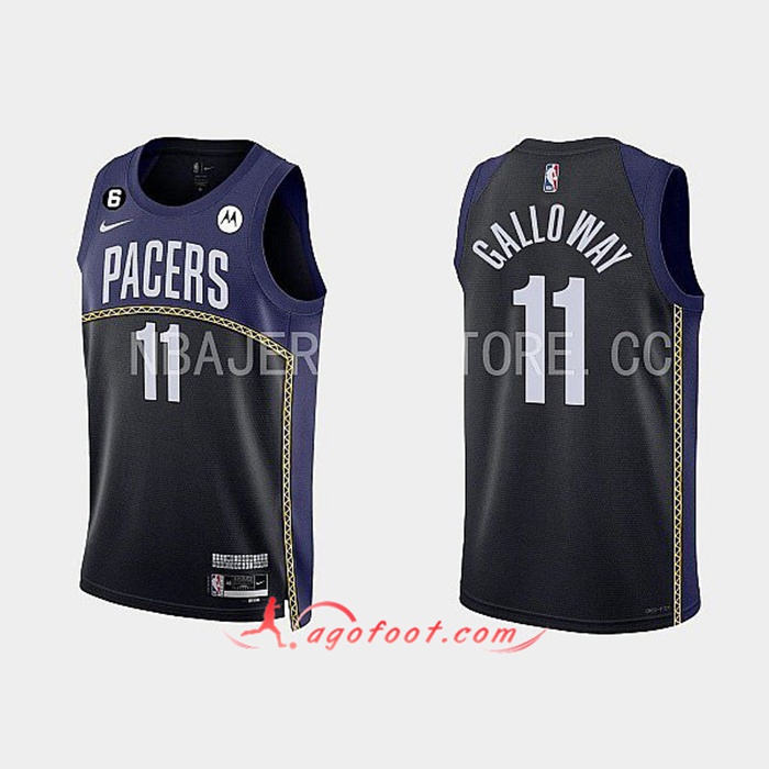 Maillot Indiana Pacers (GALLOWAY #11) 2022/23 Noir/Bleu