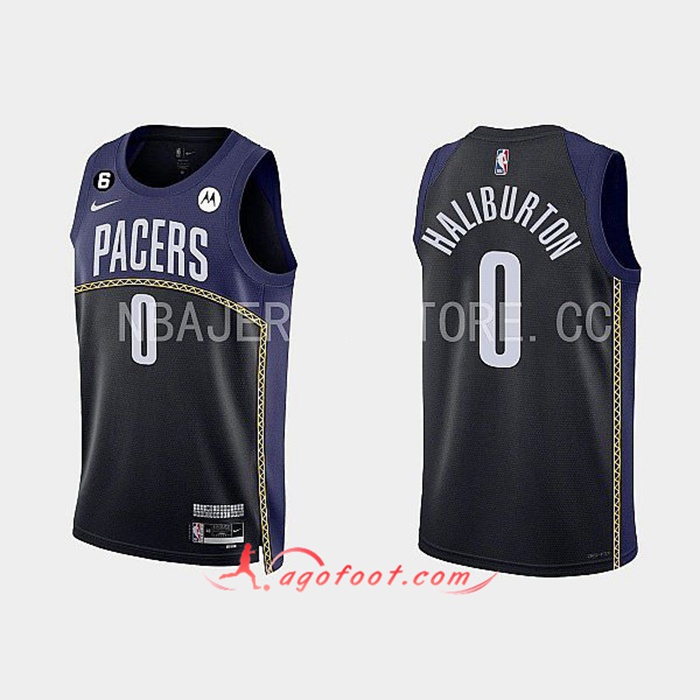 Maillot Indiana Pacers (HALIBURTON #0) 2022/23 Noir/Bleu