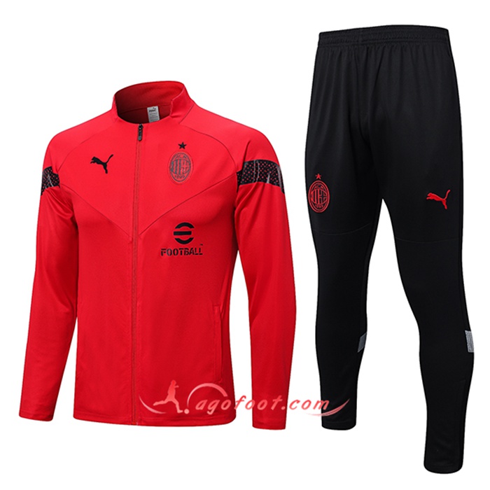 Ensemble Survetement de Foot - Veste Milan AC Rouge 2022/2023