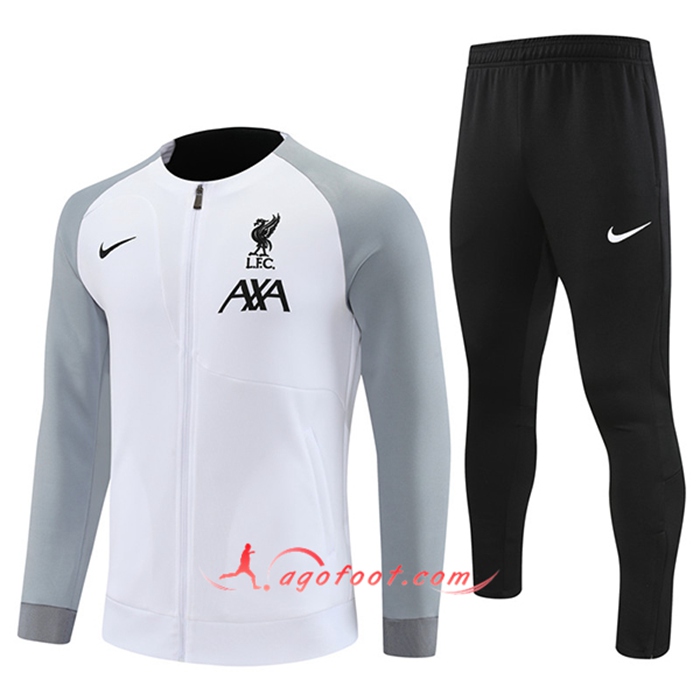 Ensemble Survetement de Foot - Veste FC Liverpool Blanc 2022/2023