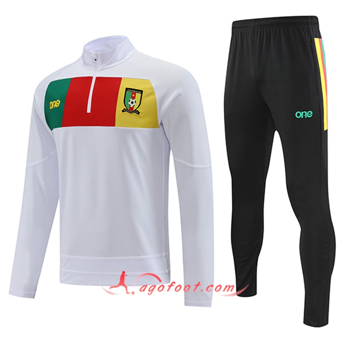 Ensemble Survetement de Foot Cameroun Blanc 2022/2023