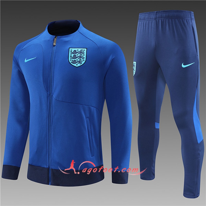 Ensemble Survetement de Foot - Veste Angleterre Enfant Bleu 2022/2023