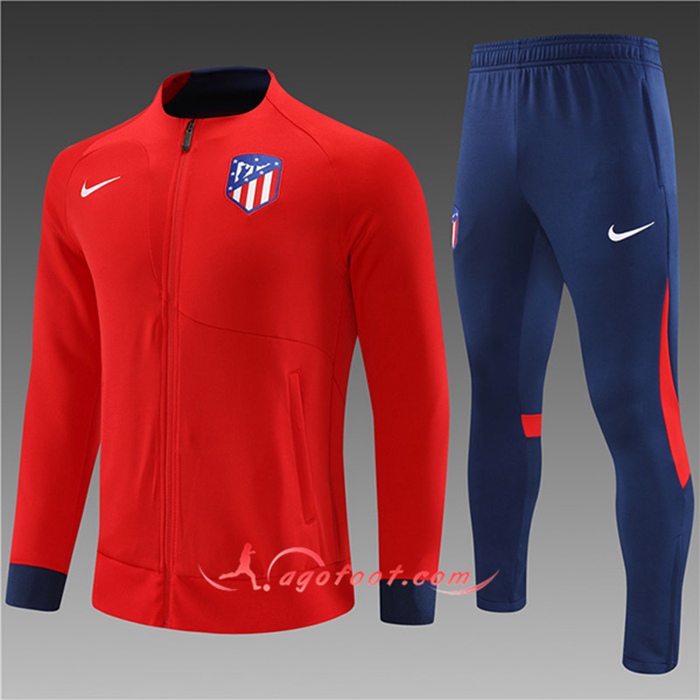 Ensemble Survetement de Foot - Veste Atletico Madrid Enfant Rouge 2022/2023