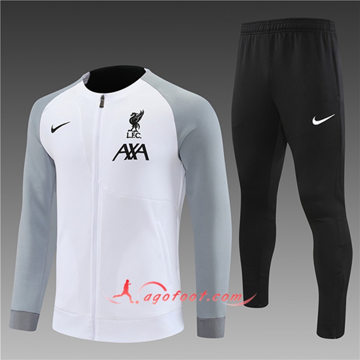 Ensemble Survetement de Foot - Veste FC Liverpool Enfant Blanc 2022/2023