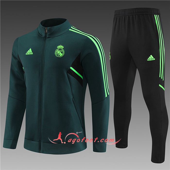 Ensemble Survetement de Foot - Veste Real Madrid Enfant Vert 2022/2023