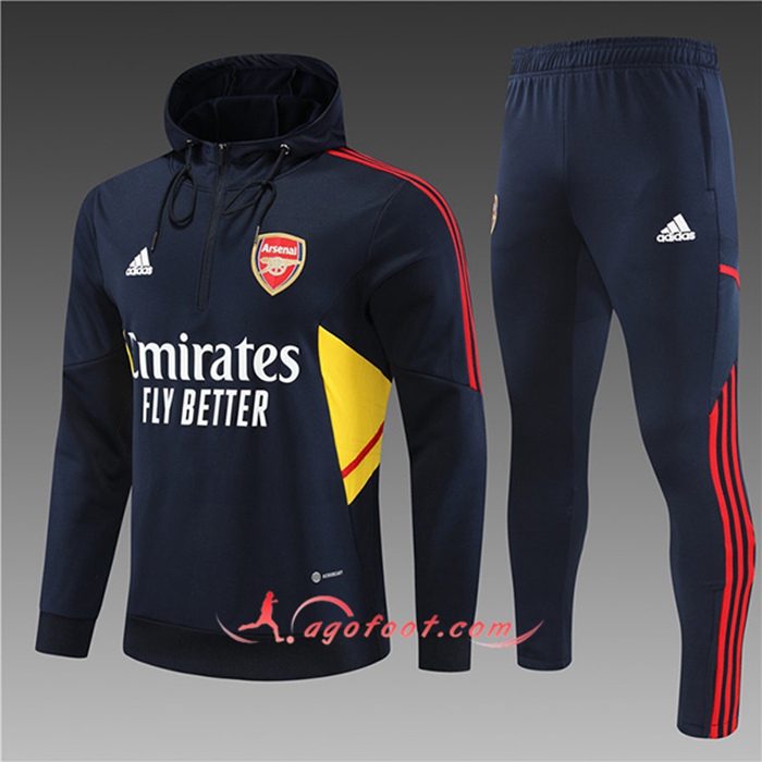 Ensemble Veste A Capuche Survetement de Foot Arsenal Enfant Bleu Marine 2022/2023