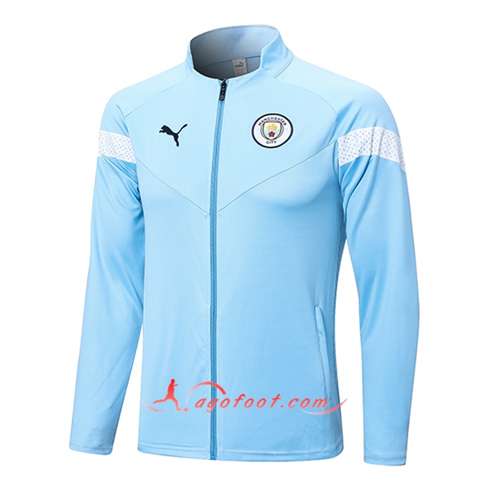 Veste Foot Manchester City Bleu Clair 2022/2023
