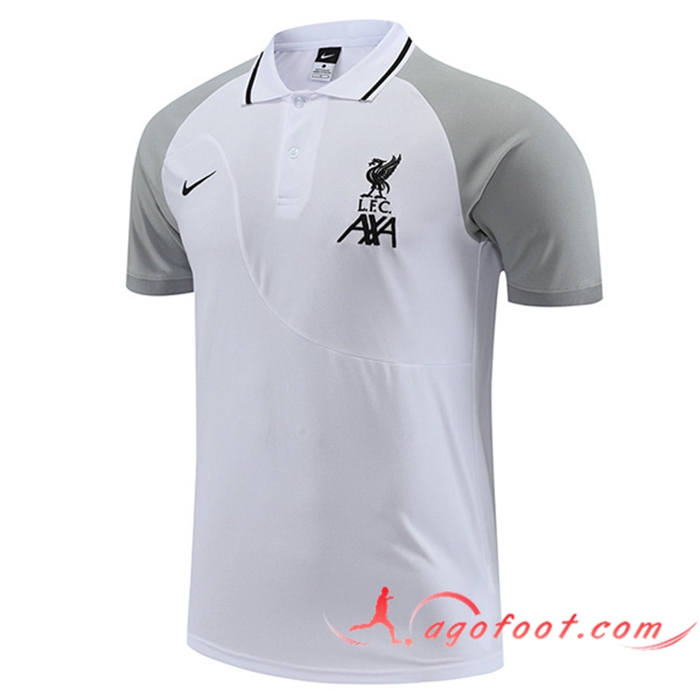 Polo Foot FC Liverpool Blanc/Gris 2022/2023