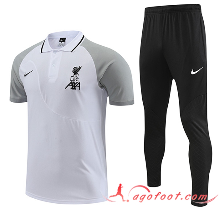 Ensemble Polo FC Liverpool Blanc/Gris 2022/2023