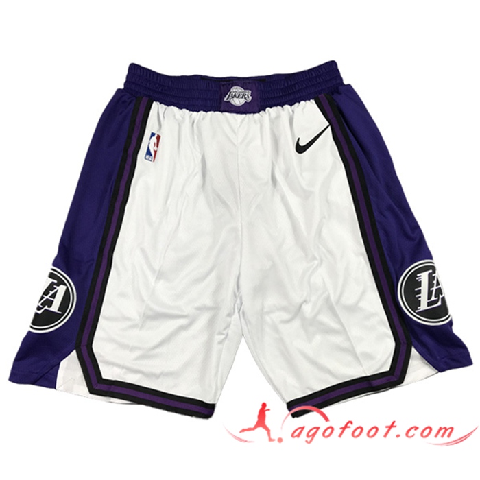 Shorts NBA Los Angeles Lakers Blanc/Bleu