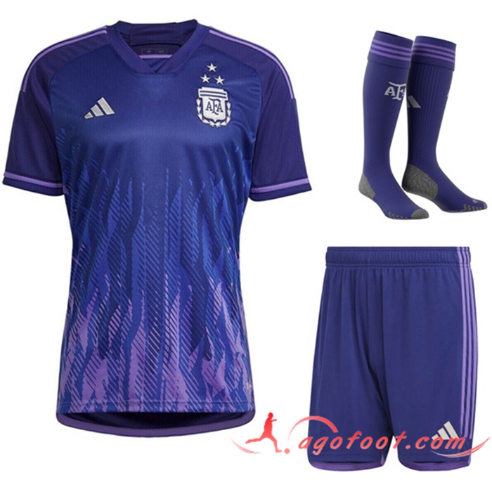 Ensemble Maillot Foot Argentine 3 Stars Exterieur (Short + Chaussettes) 2022/2023