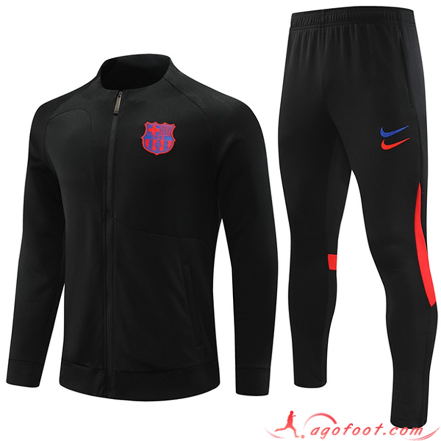 Ensemble Survetement de Foot - Veste FC Barcelone Noir 2022/2023