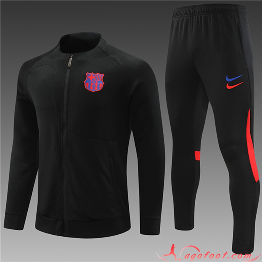 Ensemble Survetement de Foot - Veste FC Barcelone Enfant Noir 2022/2023